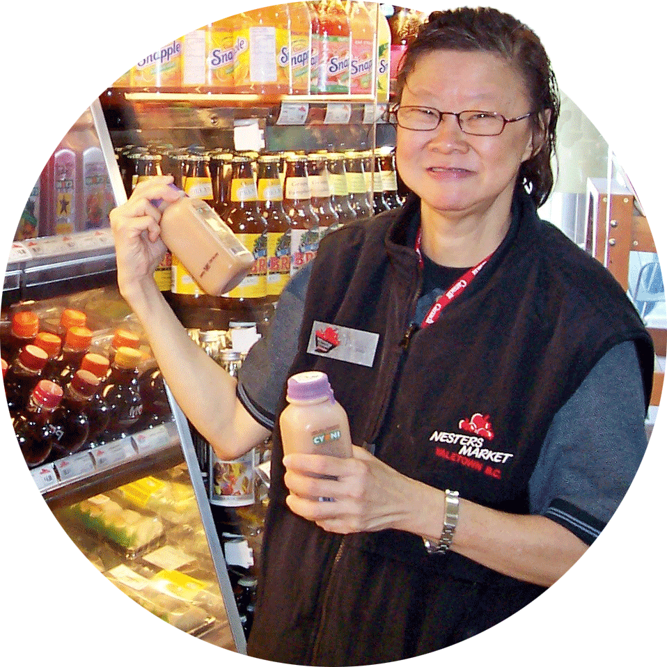 Woman with developmental disability working at supermarket